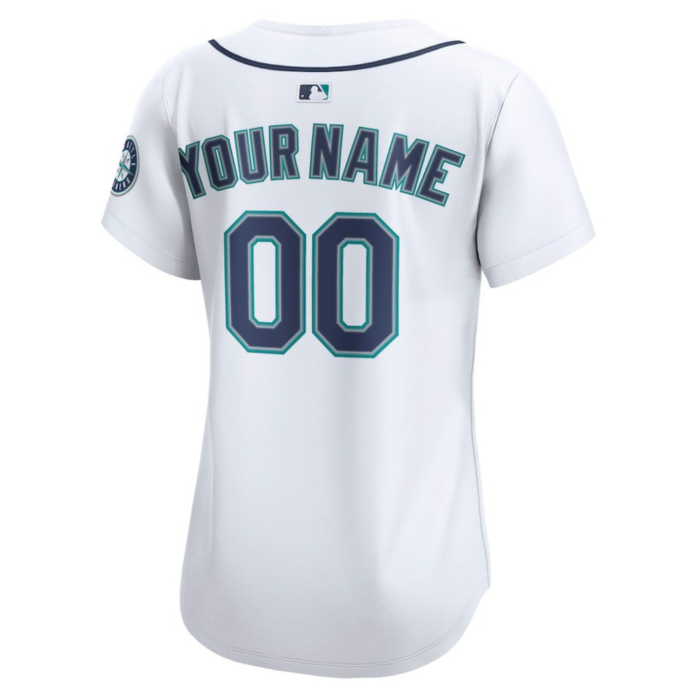 Seattle Mariners Women's Home Limited Custom Jersey - White | Nike