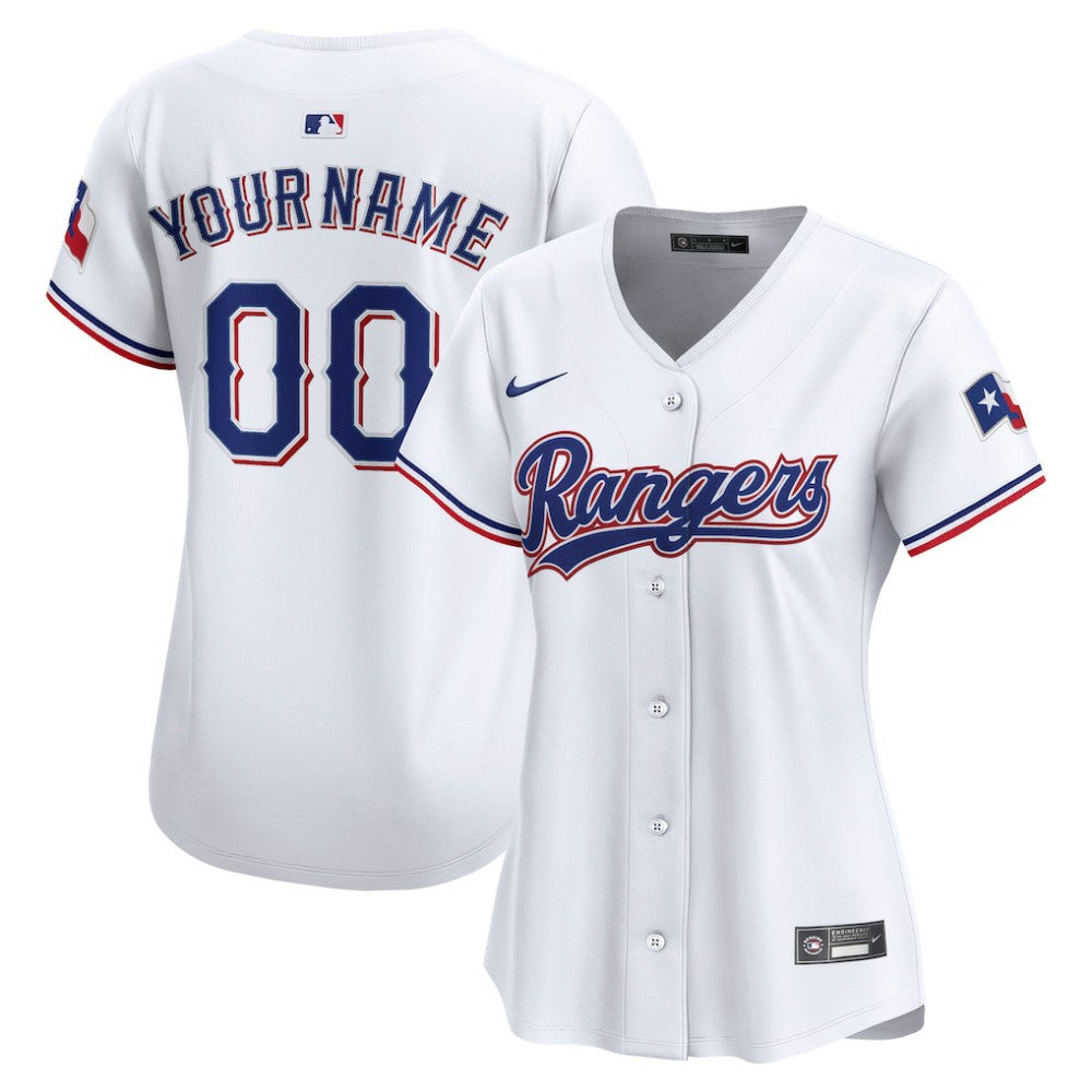 Texas Rangers Women's Home Limited Custom Jersey - White | Nike