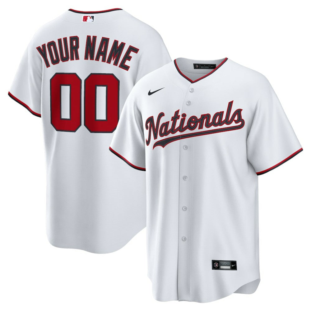 Washington Nationals Home Custom Replica Jersey - White | Nike