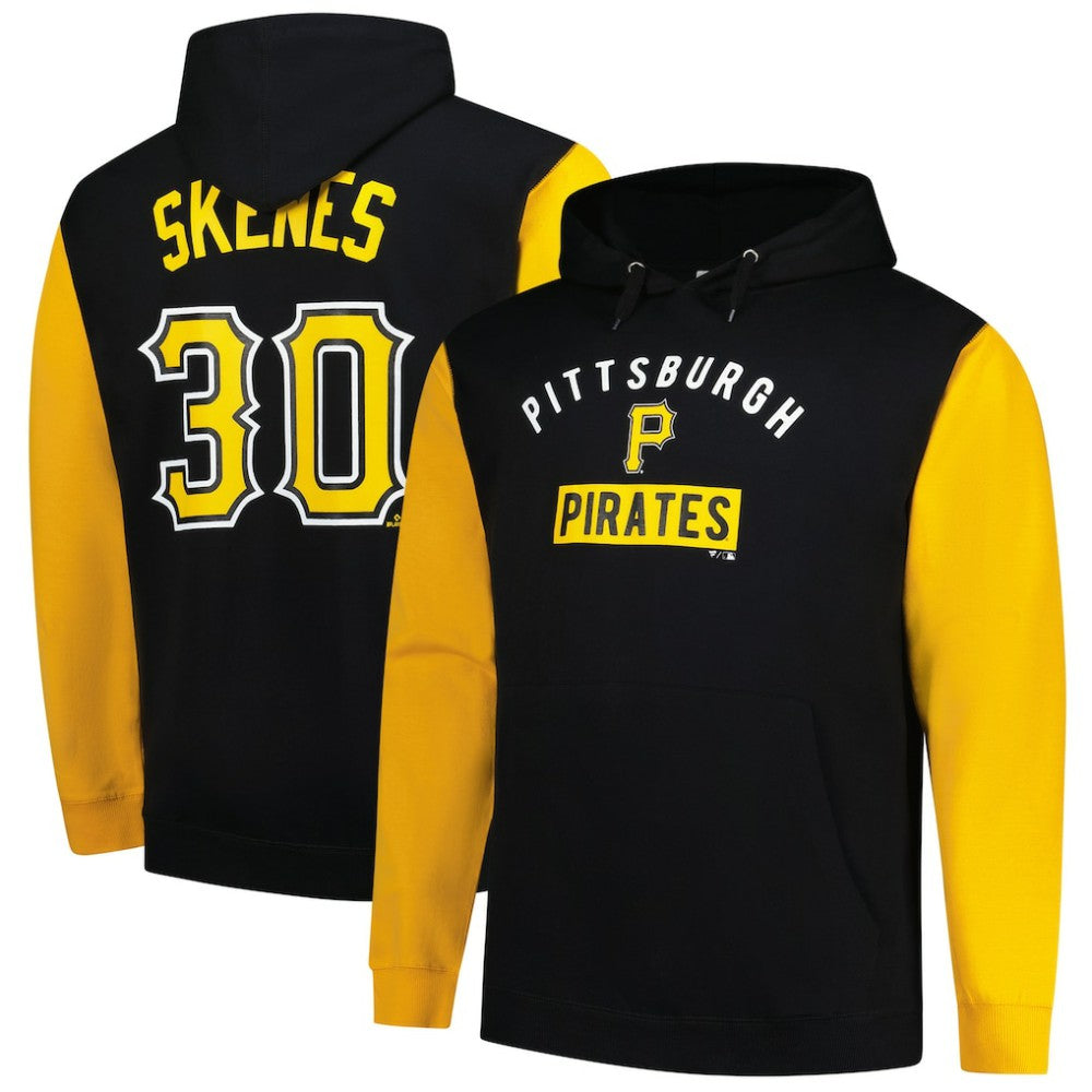 Paul Skenes Pittsburgh Pirates Profile Big & Tall Fleece Pullover Hoodie - Black