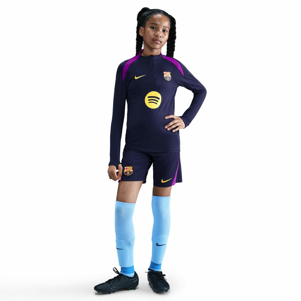 Barcelona Youth 2025/26 Strike Drill Quarter-Zip Dri-FIT Long Sleeve Top - Navy | Nike for sale