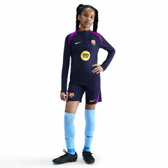 Barcelona Youth 2025/26 Strike Drill Quarter-Zip Dri-FIT Long Sleeve Top - Navy | Nike for sale