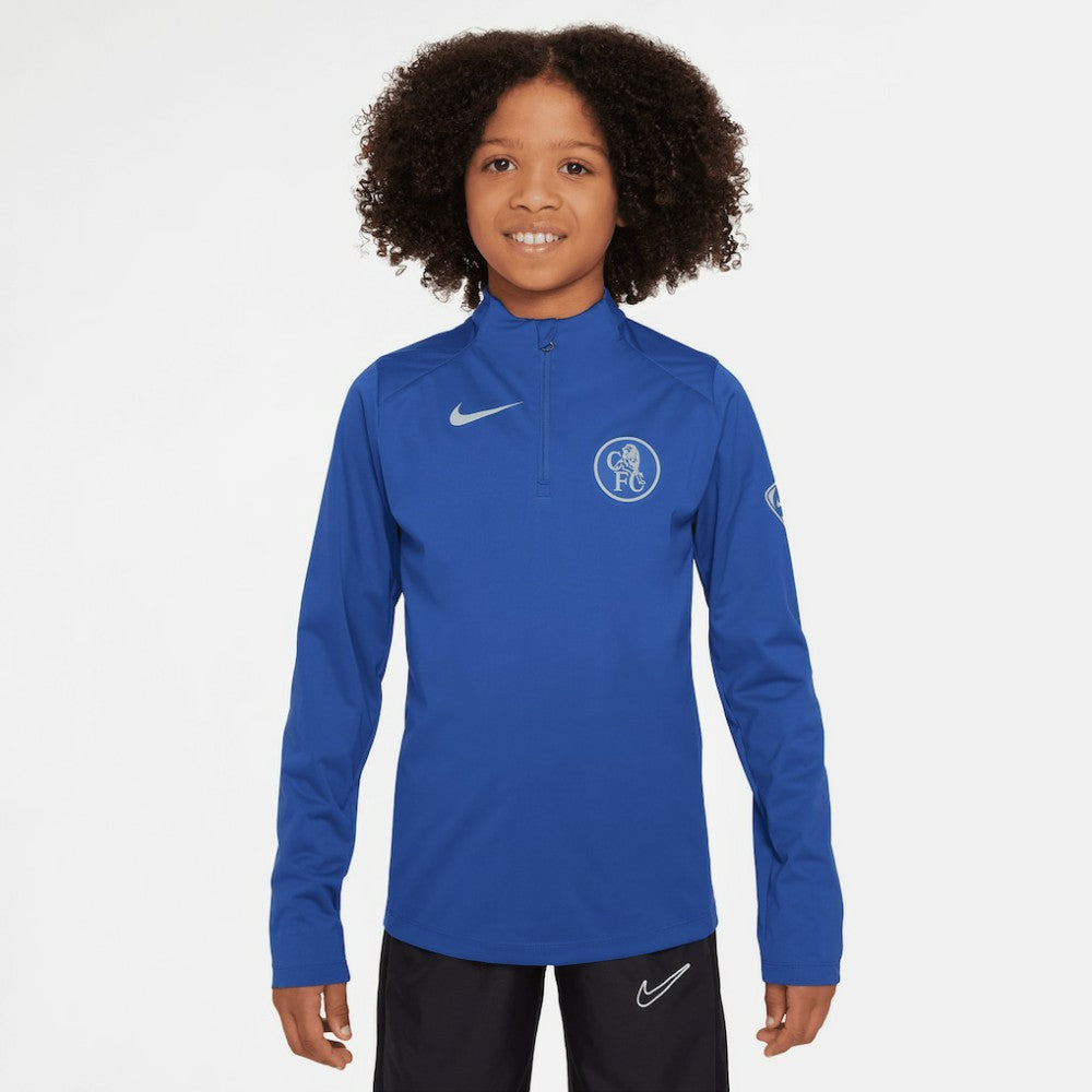 Chelsea Youth 2025/26 Strike Drill Quarter-Zip Dri-FIT Long Sleeve Top - Blue | Nike outlet