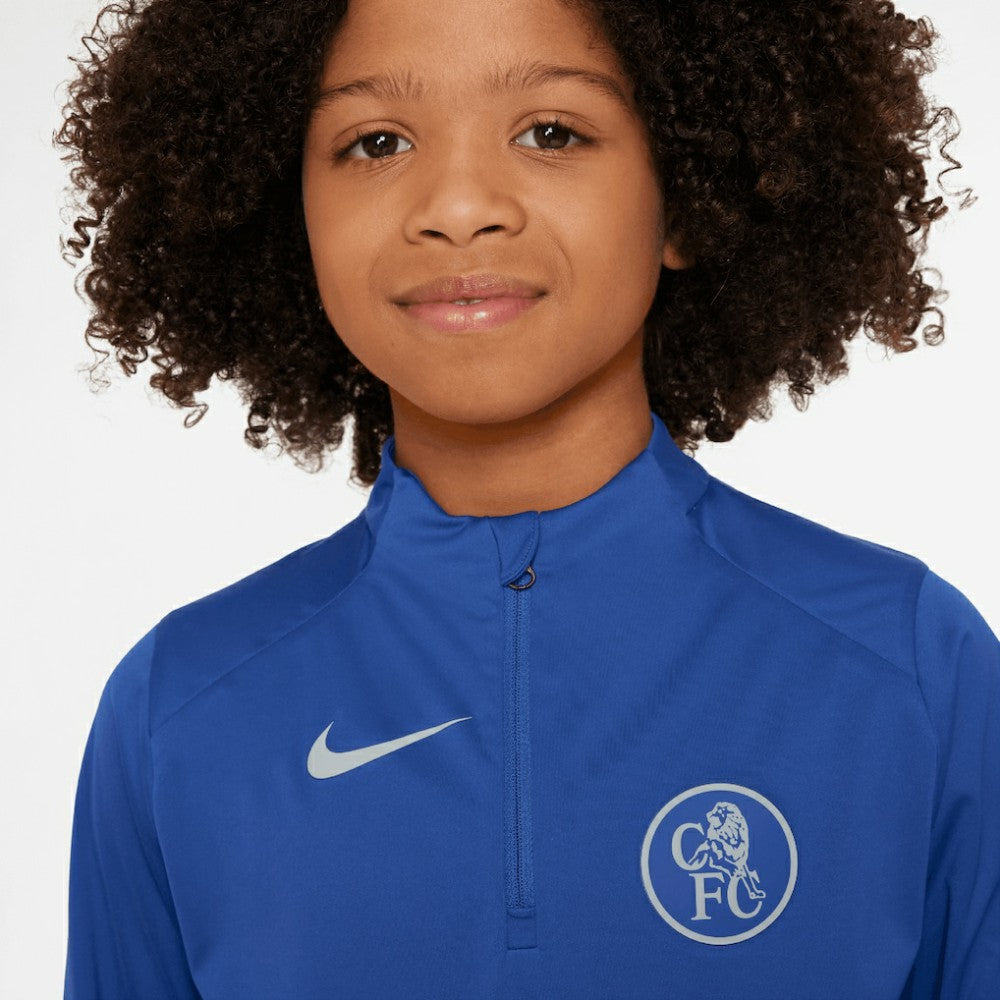 Chelsea Youth 2025/26 Strike Drill Quarter-Zip Dri-FIT Long Sleeve Top - Blue | Nike outlet