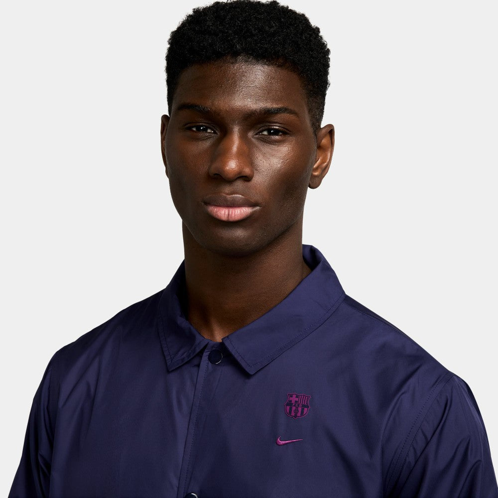 Barcelona Club Coaches Full-Snap Jacket - Navy | Nike sale