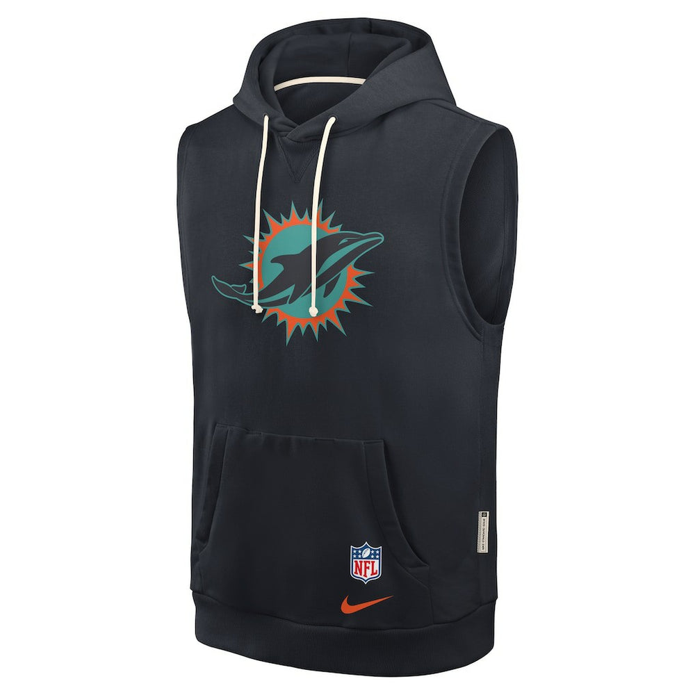 Miami Dolphins 2025 Rivalries Collection Standard Issue Sideline Dri-FIT Sleeveless Hoodie - Pitch Blue | Nike online