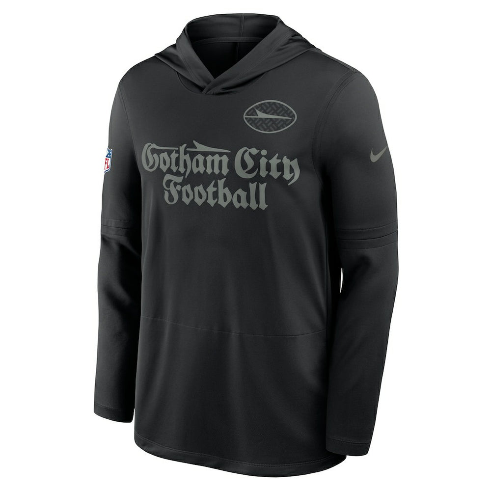 New York Jets 2025 Rivalries Collection Sideline Dri-FIT Long Sleeve Hoodie T-Shirt - Black | Nike on sale