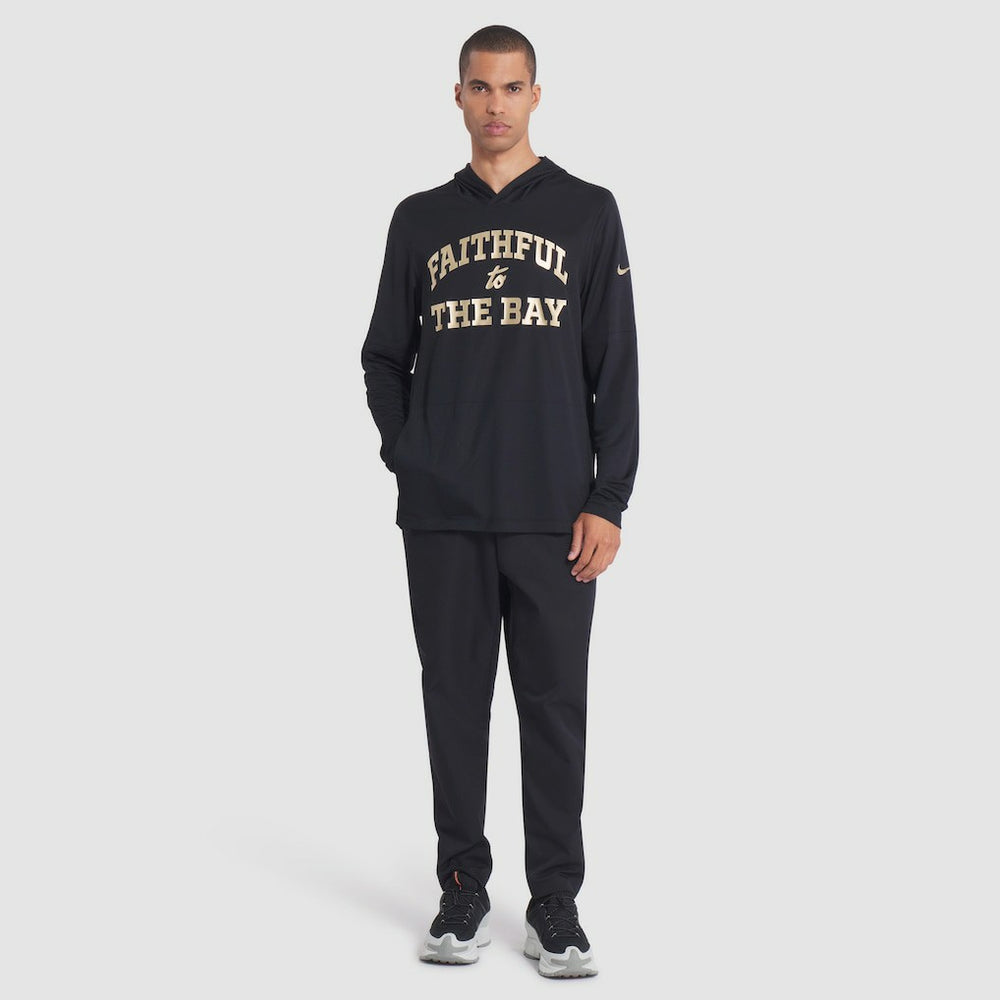 San Francisco 49ers 2025 Rivalries Collection Sideline Dri-FIT Long Sleeve Hoodie T-Shirt - Black | Nike outlet