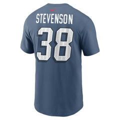 Rhamondre Stevenson New England Patriots 2025 Rivalries Collection Player Name & Number T-Shirt - Storm Blue | Nike outlet