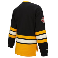 Boston Bruins Mitchell & Ness Women's Heritage Lace-Up Pullover Sweatshirt Black