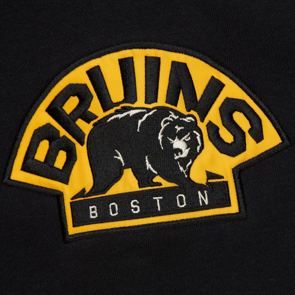 Boston Bruins Mitchell & Ness Women's Heritage Lace-Up Pullover Sweatshirt Black