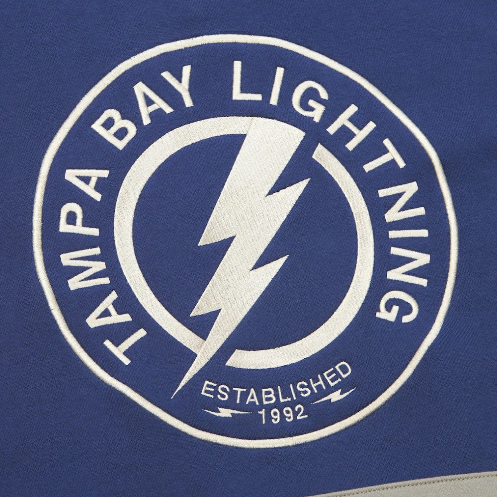 Tampa Bay Lightning Mitchell & Ness Women's Heritage Lace-Up Pullover Sweatshirt Blue