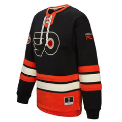 Philadelphia Flyers Mitchell & Ness Women's Heritage Lace-Up Pullover Sweatshirt Black