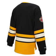 Pittsburgh Penguins Mitchell & Ness Women's Heritage Lace-Up Pullover Sweatshirt Black