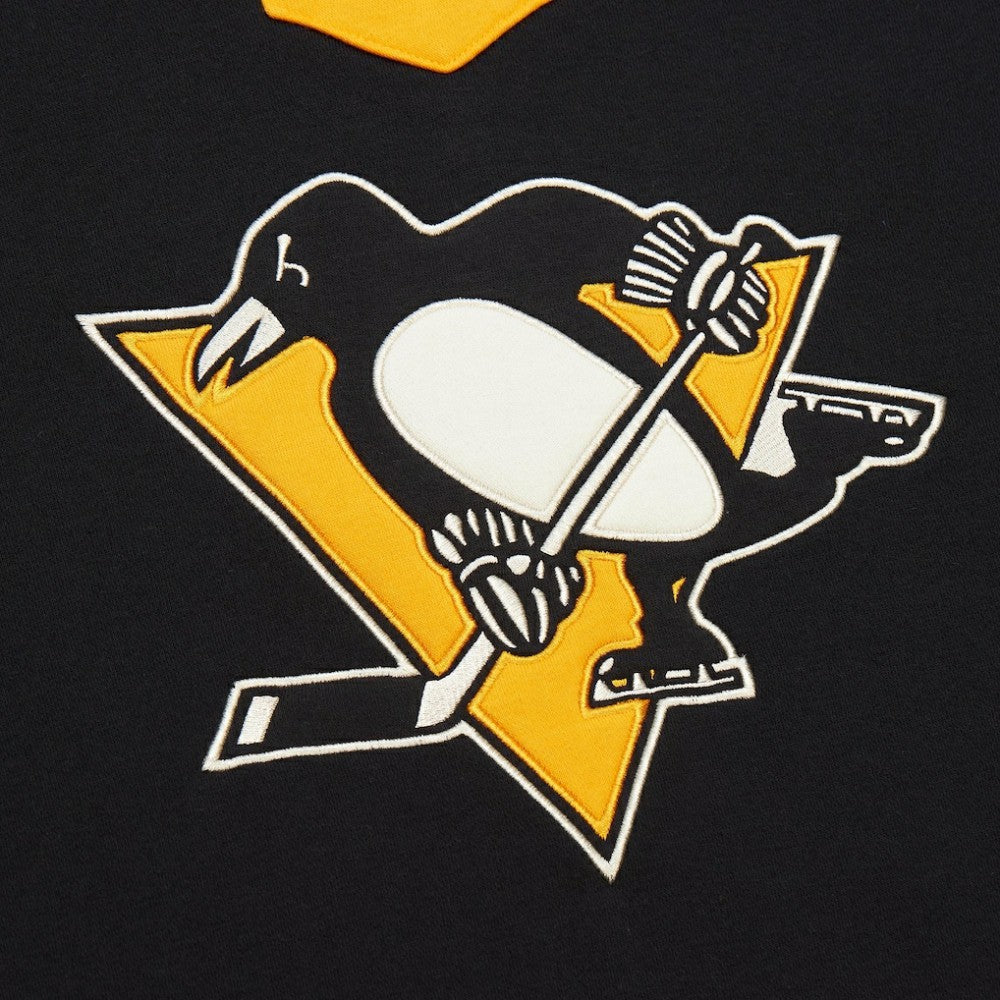Pittsburgh Penguins Mitchell & Ness Women's Heritage Lace-Up Pullover Sweatshirt Black