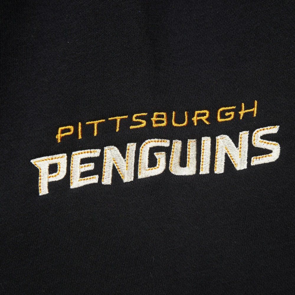 Pittsburgh Penguins Mitchell & Ness Women's Heritage Lace-Up Pullover Sweatshirt Black