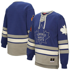 Toronto Maple Leafs Mitchell & Ness Women's Heritage Lace-Up Pullover Sweatshirt Blue