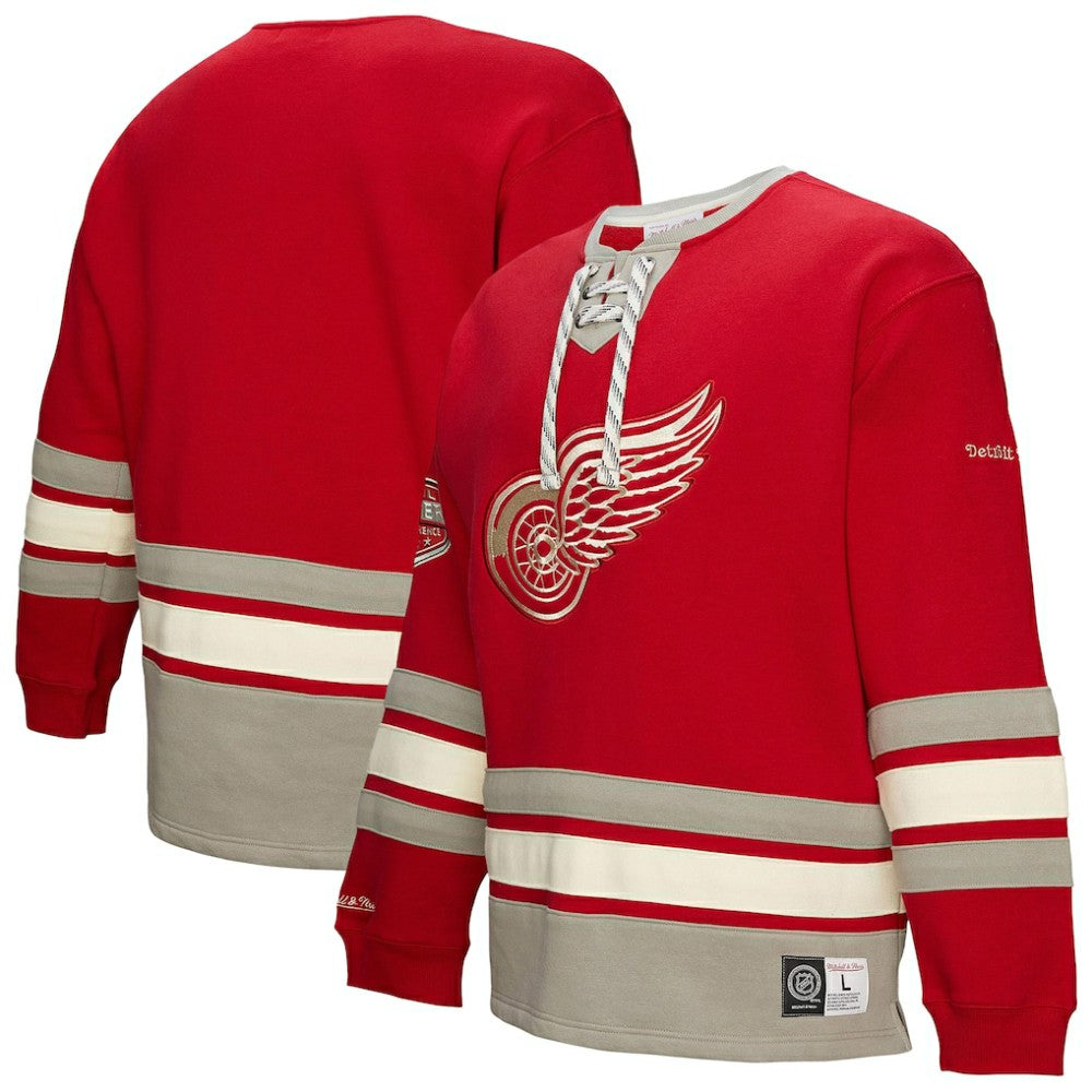 Detroit Red Wings Heritage Lace-Up Pullover Sweatshirt Red