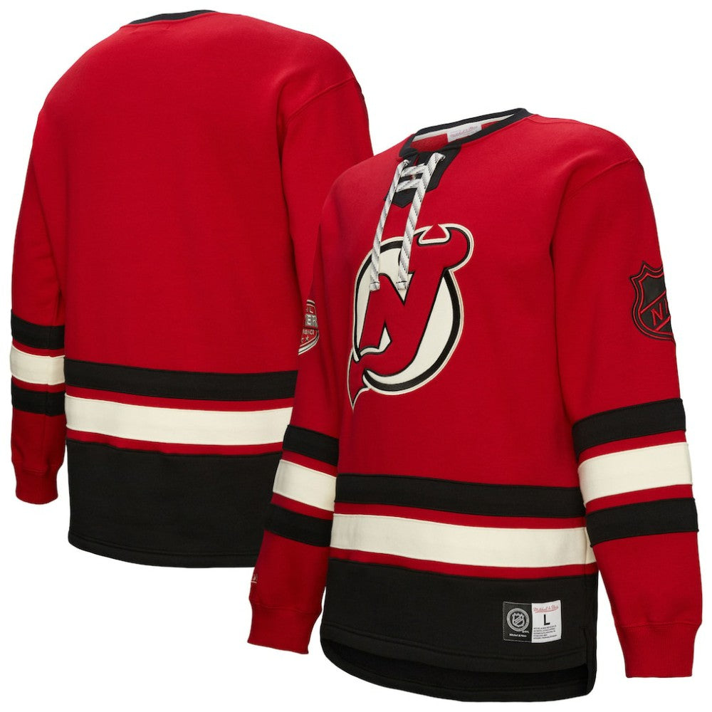 New Jersey Devils Heritage Lace-Up Pullover Sweatshirt Red