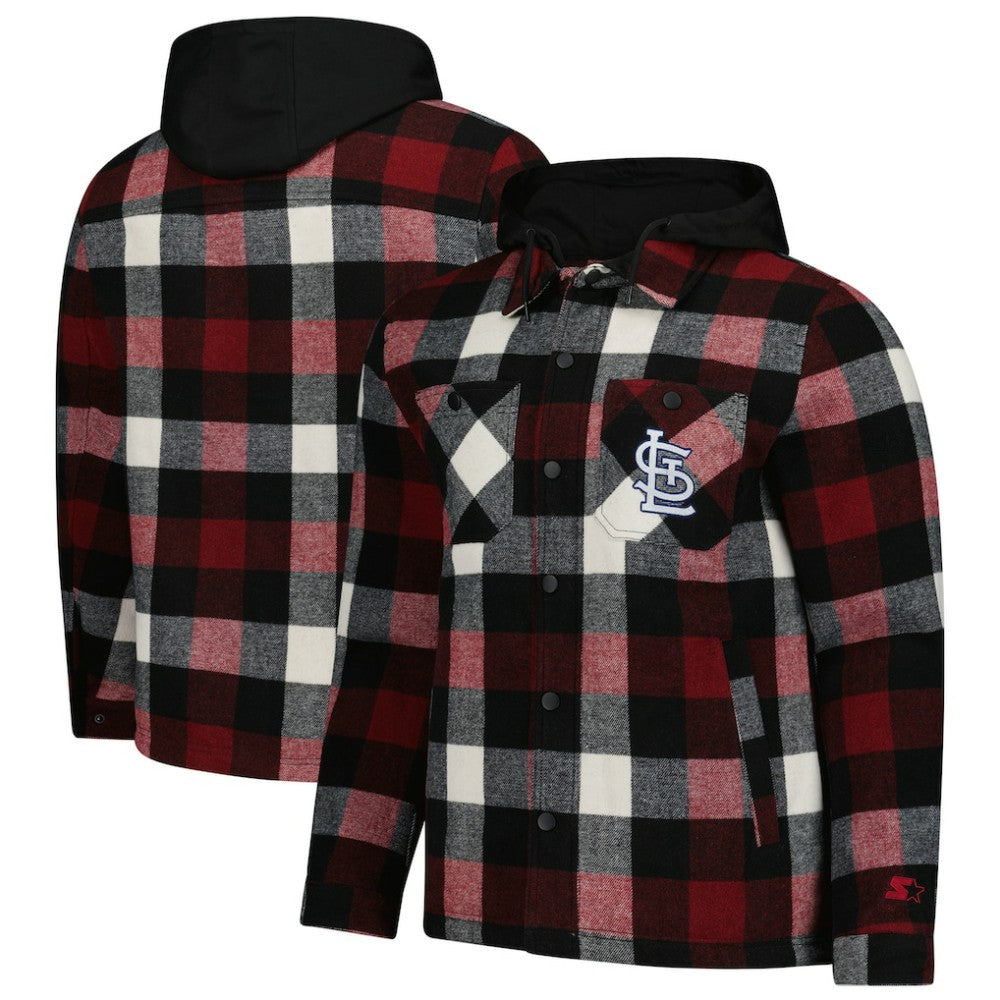 St. Louis Cardinals Starter Sherpa Full-Zip Hoodie Jacket - Red/Black
