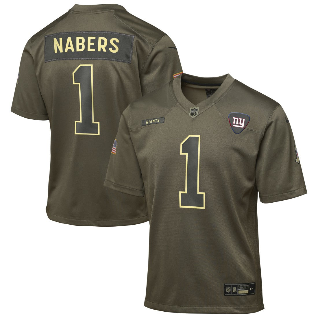 Malik Nabers New York Giants Youth 2025 Salute to Service Game Jersey - Olive | Nike on sale
