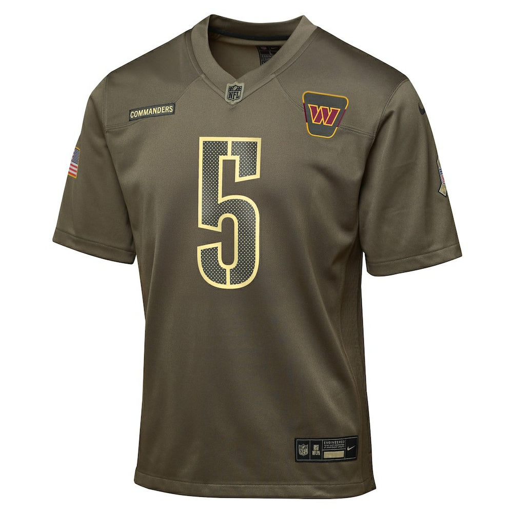 Jayden Daniels Washington Commanders Youth 2025 Salute to Service Game Jersey - Olive | Nike sale