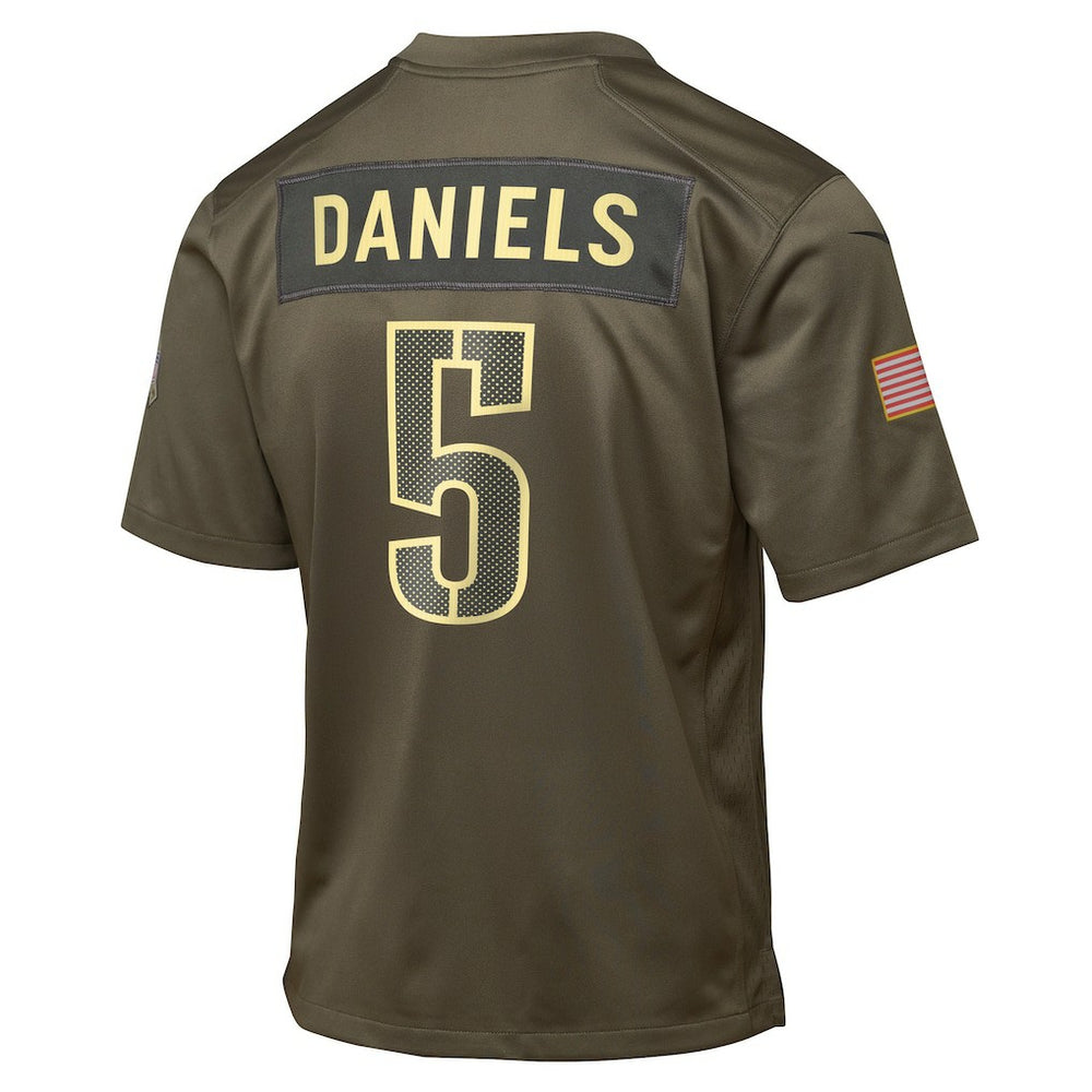 Jayden Daniels Washington Commanders Youth 2025 Salute to Service Game Jersey - Olive | Nike sale