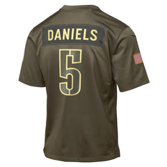 Jayden Daniels Washington Commanders Youth 2025 Salute to Service Game Jersey - Olive | Nike sale