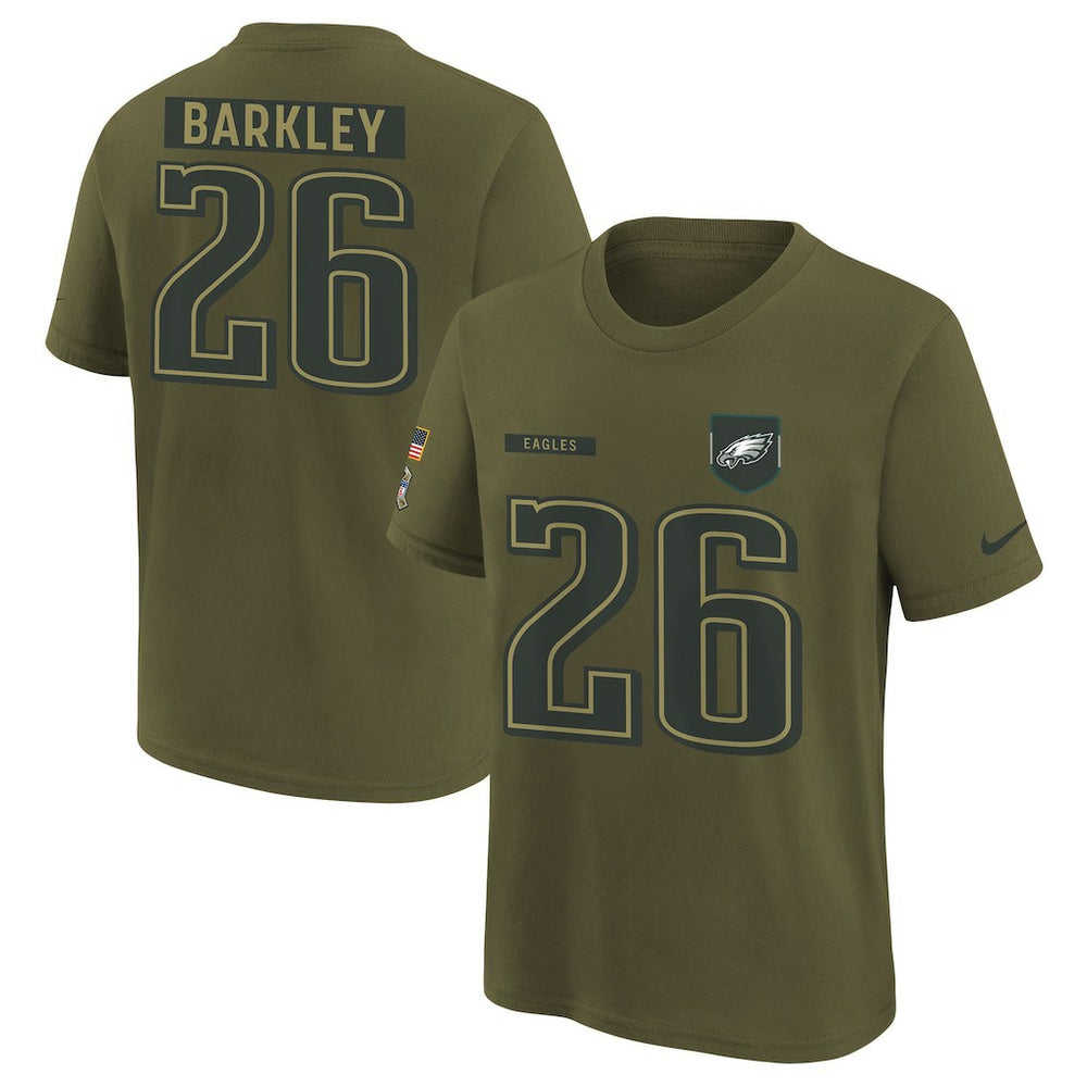 Saquon Barkley Philadelphia Eagles Youth 2025 Salute to Service Name & Number T-Shirt - Olive | Nike discount
