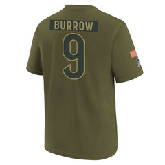 Joe Burrow Cincinnati Bengals Youth 2025 Salute to Service Name & Number T-Shirt - Olive | Nike online