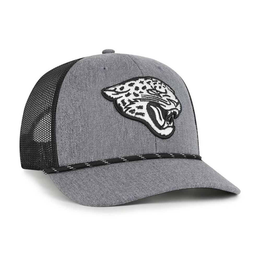 Jacksonville Jaguars '47 Carbon Rope Trucker Adjustable Hat - Heather Charcoal for sale