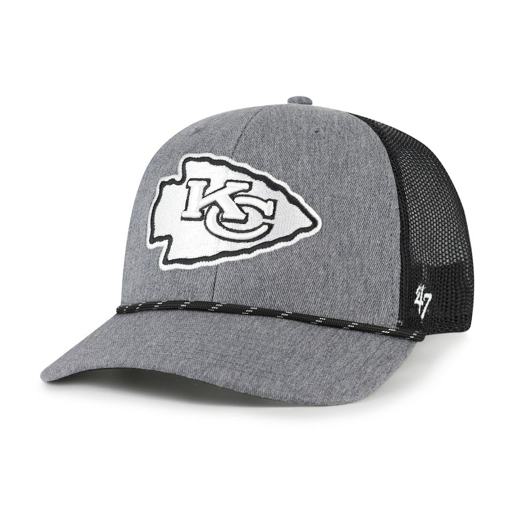 Kansas City Chiefs '47 Carbon Rope Trucker Adjustable Hat - Heather Charcoal discount