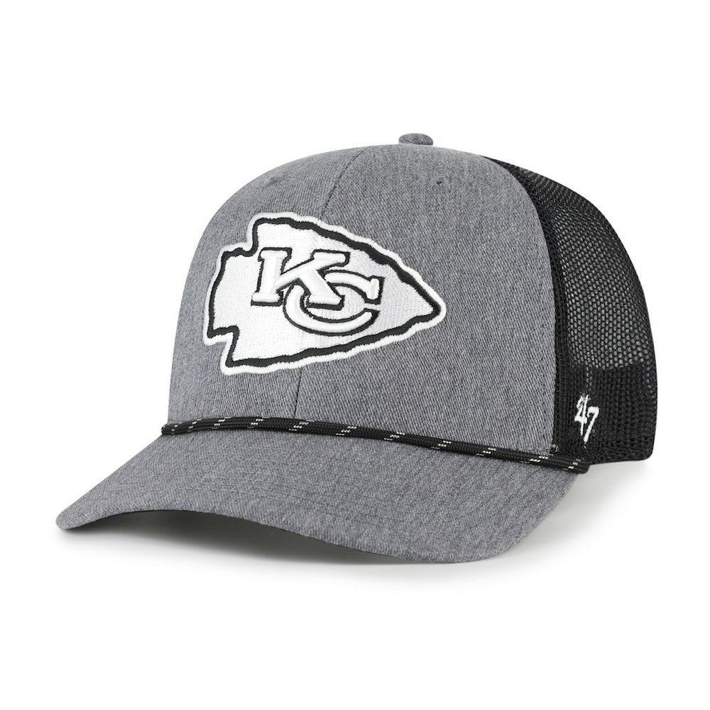Kansas City Chiefs '47 Carbon Rope Trucker Adjustable Hat - Heather Charcoal discount