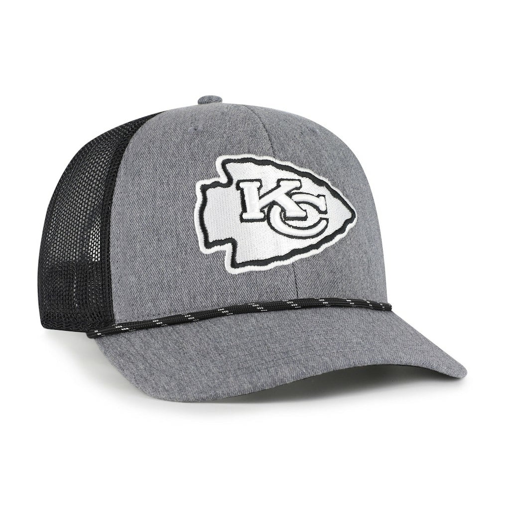 Kansas City Chiefs '47 Carbon Rope Trucker Adjustable Hat - Heather Charcoal discount
