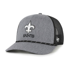 New Orleans Saints '47 Carbon Rope Trucker Adjustable Hat - Heather Charcoal cheap