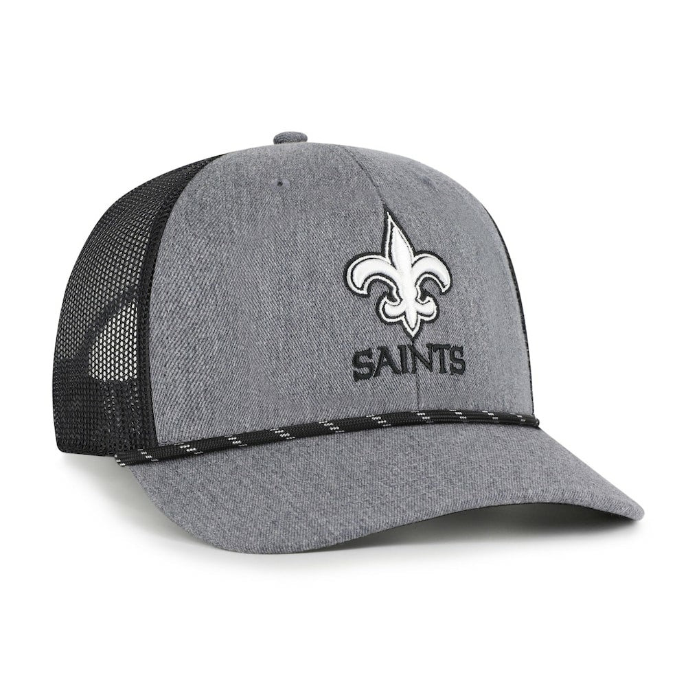 New Orleans Saints '47 Carbon Rope Trucker Adjustable Hat - Heather Charcoal cheap