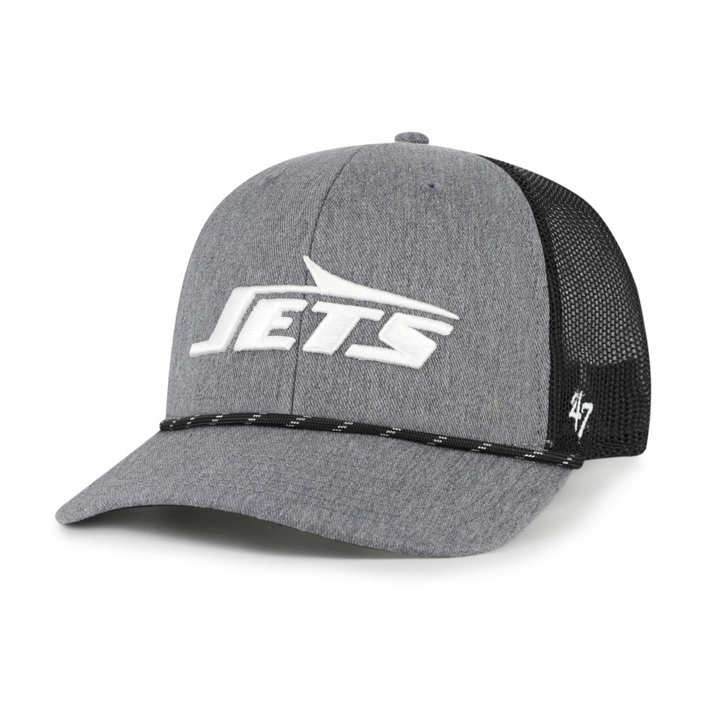 New York Jets '47 Carbon Rope Trucker Adjustable Hat - Heather Charcoal outlet