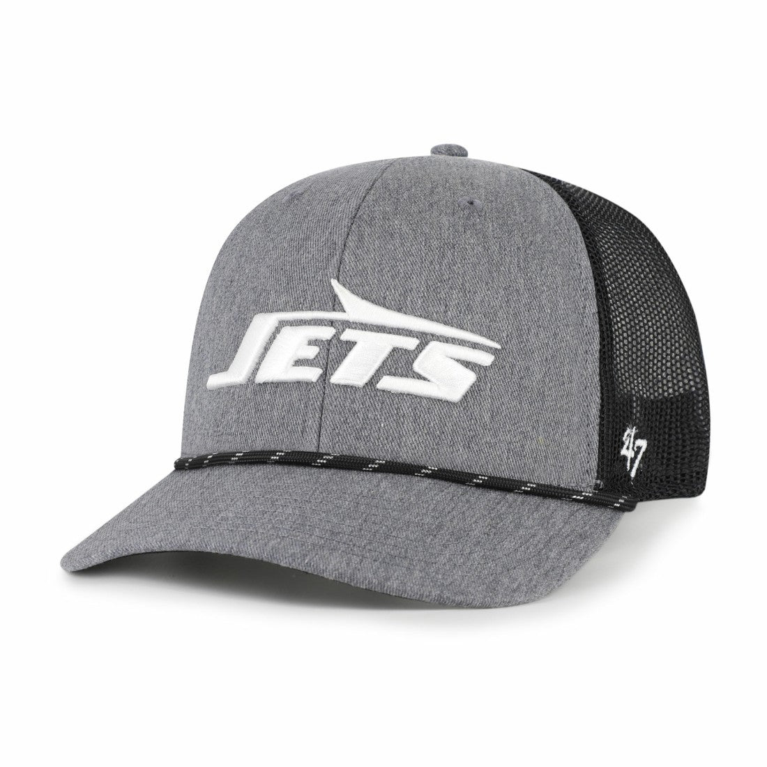 New York Jets '47 Carbon Rope Trucker Adjustable Hat - Heather Charcoal outlet
