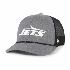 New York Jets '47 Carbon Rope Trucker Adjustable Hat - Heather Charcoal outlet