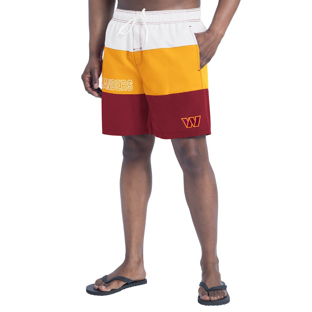 Washington Commanders G-III Sports by Carl Banks Sunrise Volley Swim Shorts - Burgundy/Gold for sale