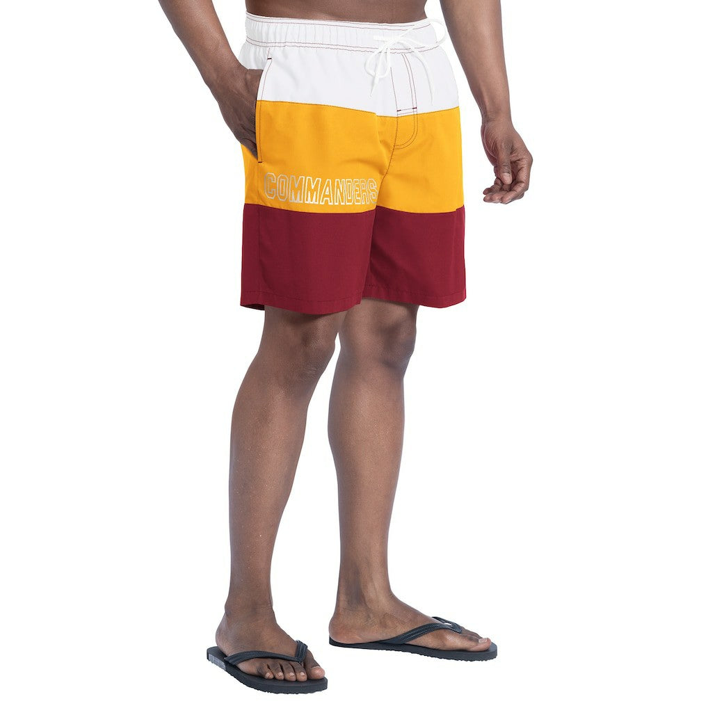 Washington Commanders G-III Sports by Carl Banks Sunrise Volley Swim Shorts - Burgundy/Gold for sale