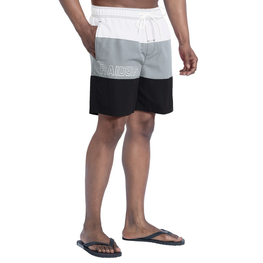 Las Vegas Raiders G-III Sports by Carl Banks Sunrise Volley Swim Shorts - Black/Silver cheap
