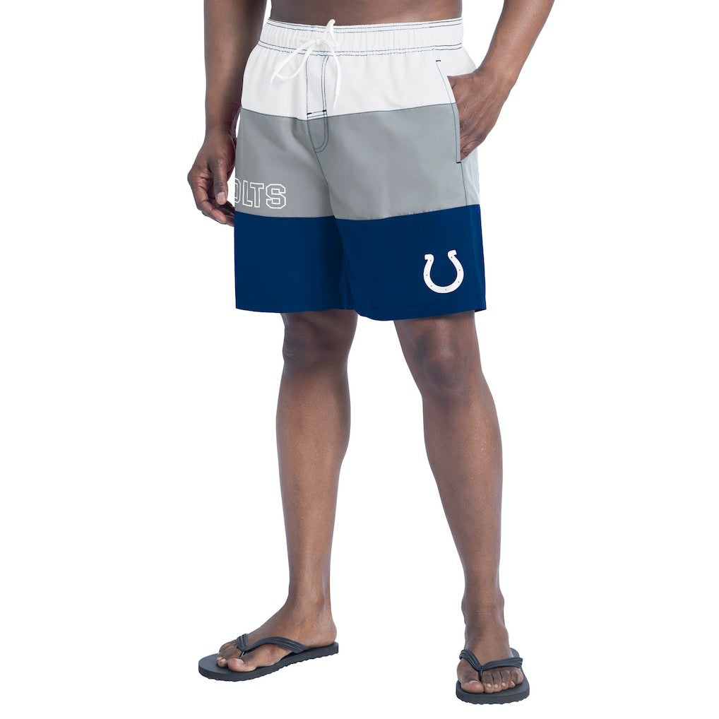 Indianapolis Colts G-III Sports by Carl Banks Sunrise Volley Swim Shorts - Royal/Gray on sale