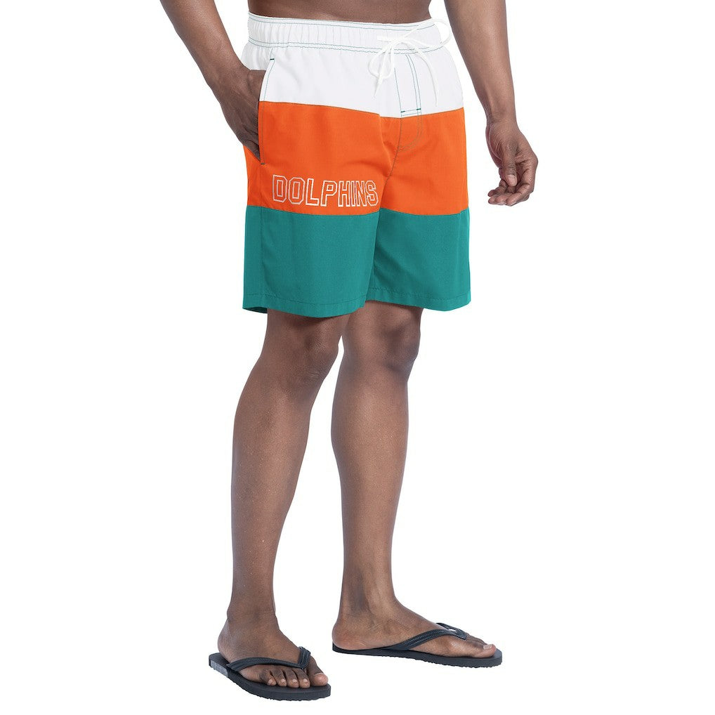 Miami Dolphins G-III Sports by Carl Banks Sunrise Volley Swim Shorts - Aqua/Orange sale