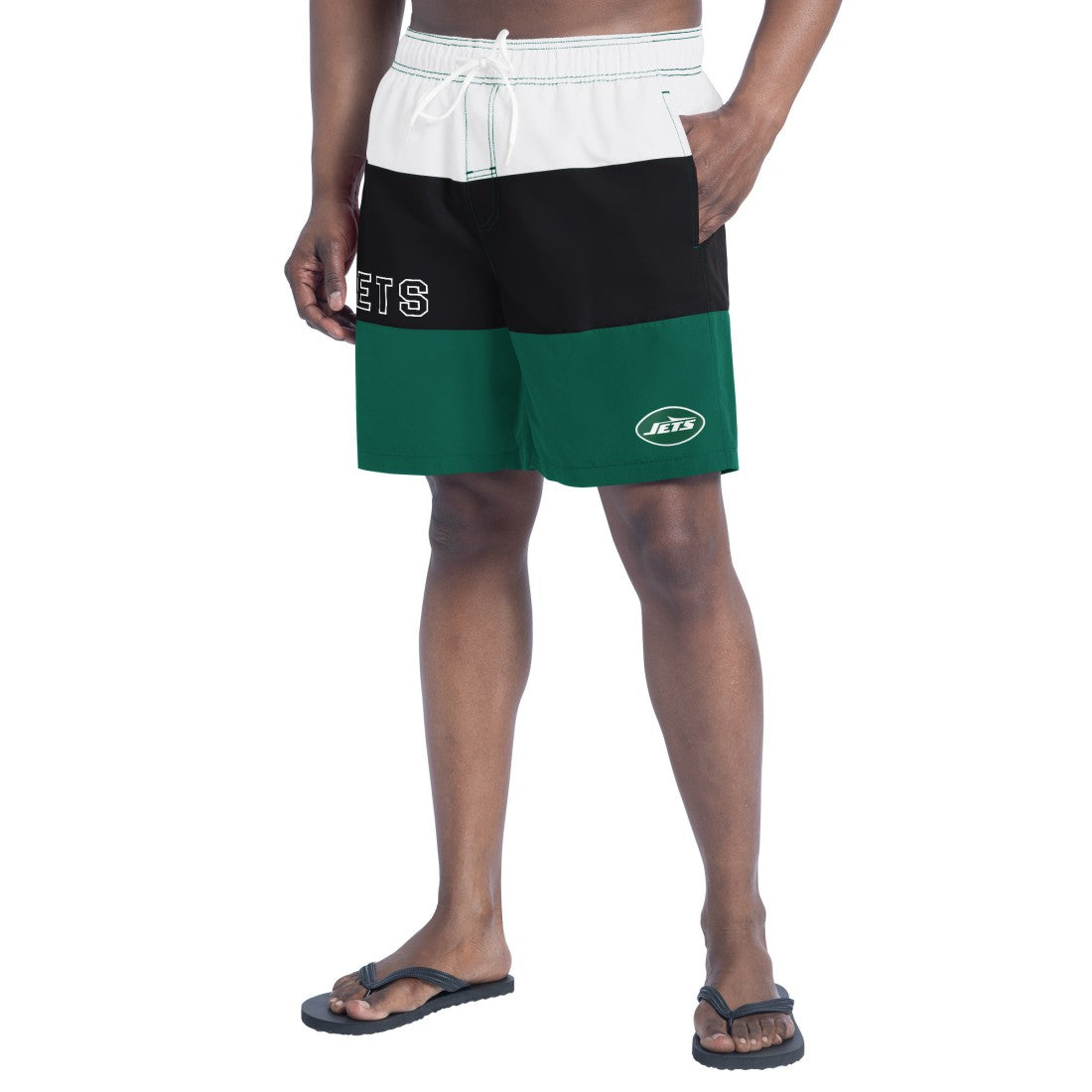 New York Jets G-III Sports by Carl Banks Sunrise Volley Swim Shorts - Green/Black sale