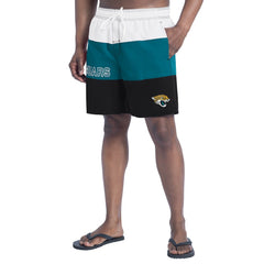Jacksonville Jaguars G-III Sports by Carl Banks Sunrise Volley Swim Shorts - Black/Teal for sale