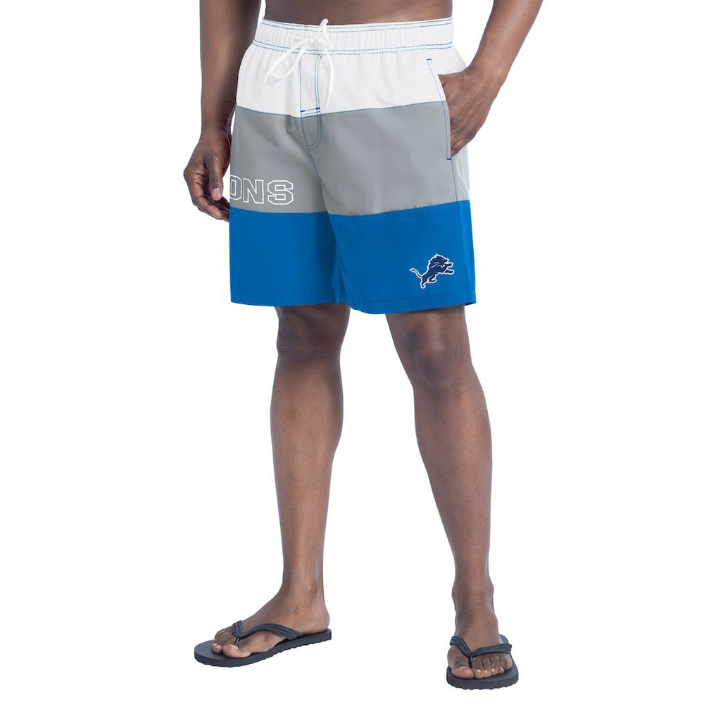 Detroit Lions G-III Sports by Carl Banks Sunrise Volley Swim Shorts - Blue/Silver discount