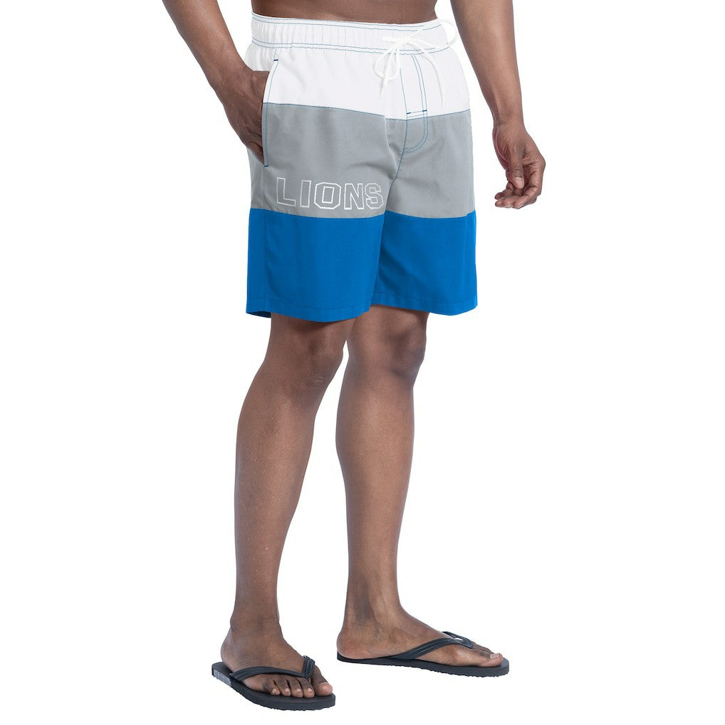 Detroit Lions G-III Sports by Carl Banks Sunrise Volley Swim Shorts - Blue/Silver discount
