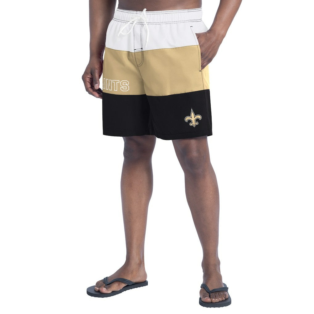 New Orleans Saints G-III Sports by Carl Banks Sunrise Volley Swim Shorts - Black/Gold outlet