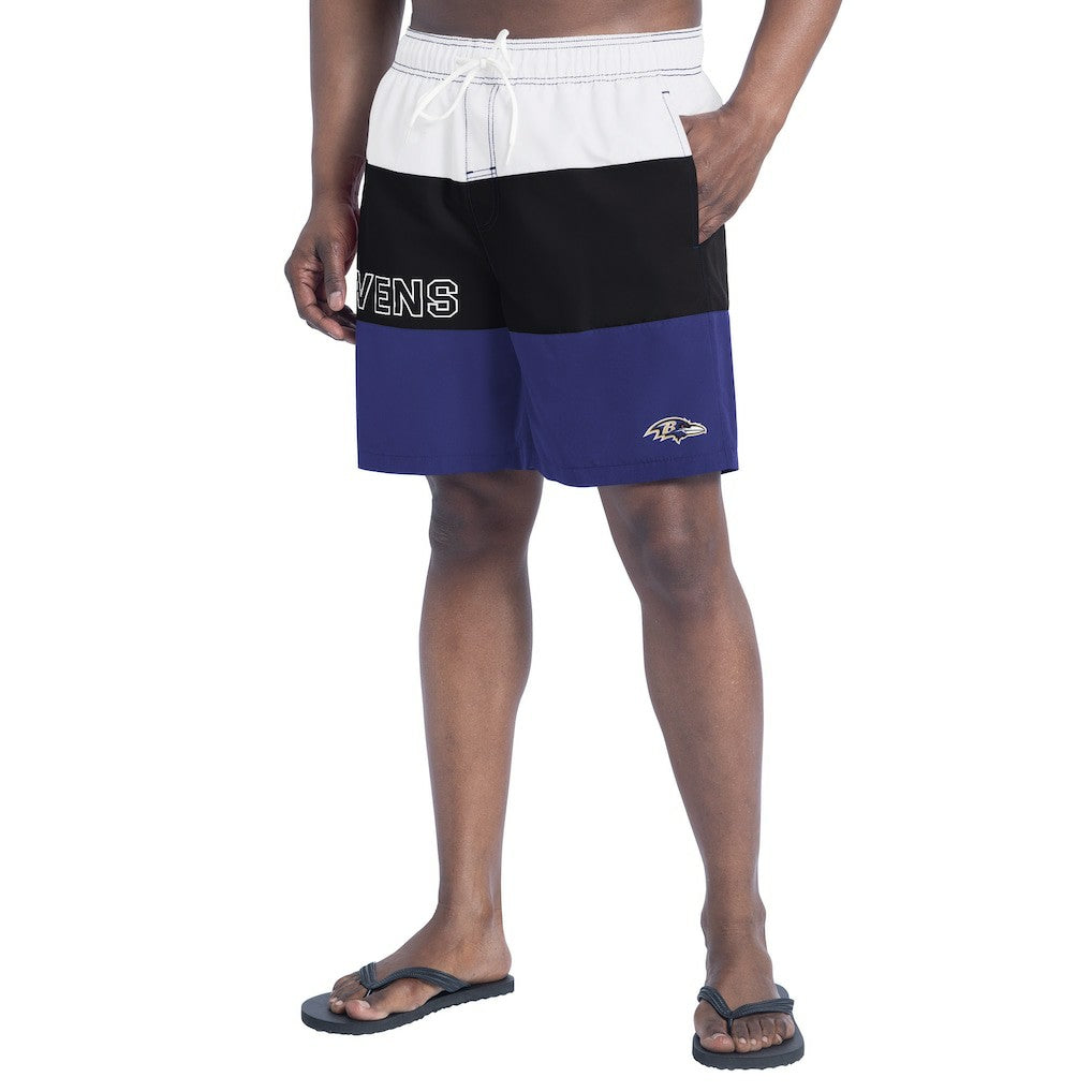 Baltimore Ravens G-III Sports by Carl Banks Sunrise Volley Swim Shorts - Purple/Black cheap